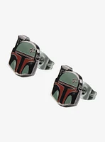 Star Wars Boba Fett Helmet Enamel Stud Earrings