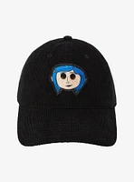 Coraline Doll Coraline Embroidered Corduroy Ball Cap - BoxLunch Exclusive