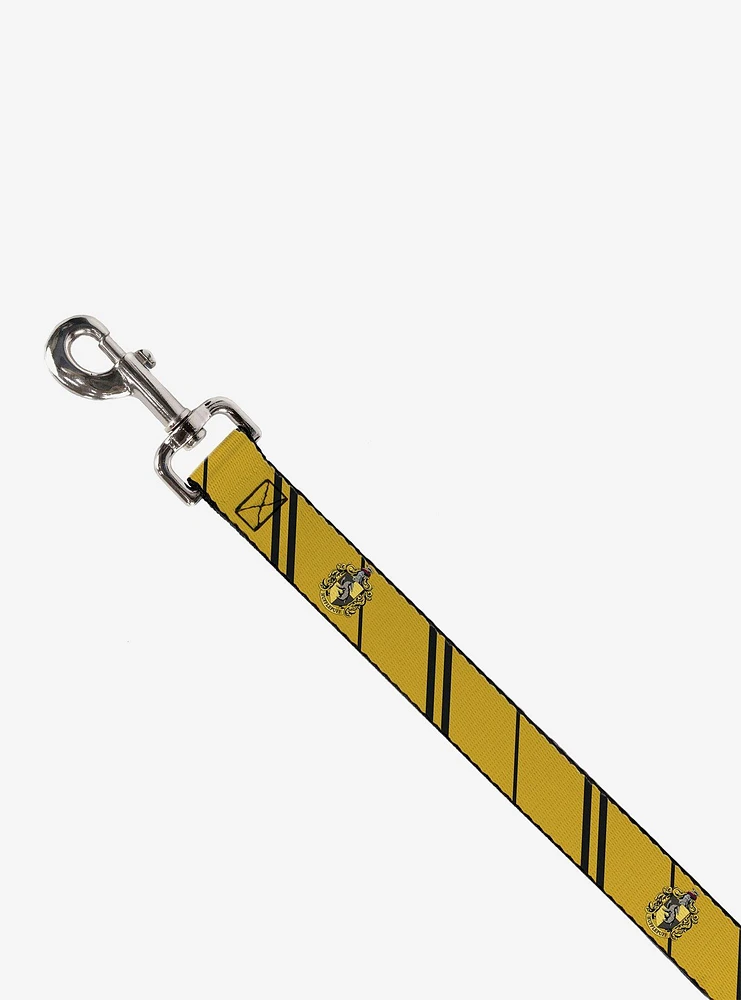 Harry Potter Hufflepuff Crest Stripe Dog Leash