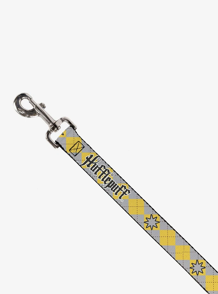 Harry Potter Hufflepuff Stars Argyle Plaid Dog Leash