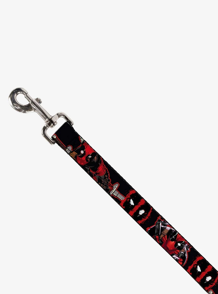 Marvel Deadpool Action Poses Splatter Logo Dog Leash