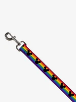 Disney Mickey Mouse Ears Icon Rainbow Pride Flag Dog Leash