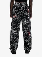 Spiderweb Monster Eye Sherpa Girls Lounge Pants