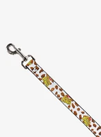 The Flintstones Cocoa Pebbles Cereal Scattered Dog Leash