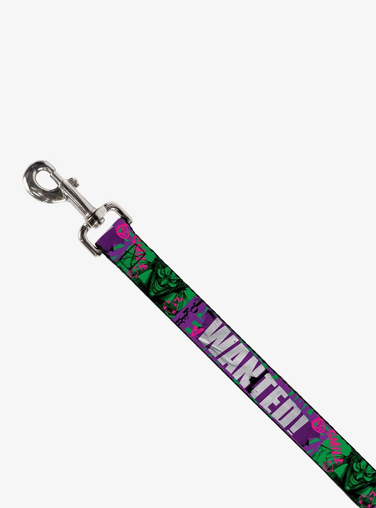 DC Comics The Joker Wanted Smiling Pose and Graffiti Dog Leash