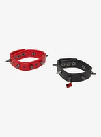 DC Comics Batman Harley Quinn Spike Faux Leather Bracelet Set