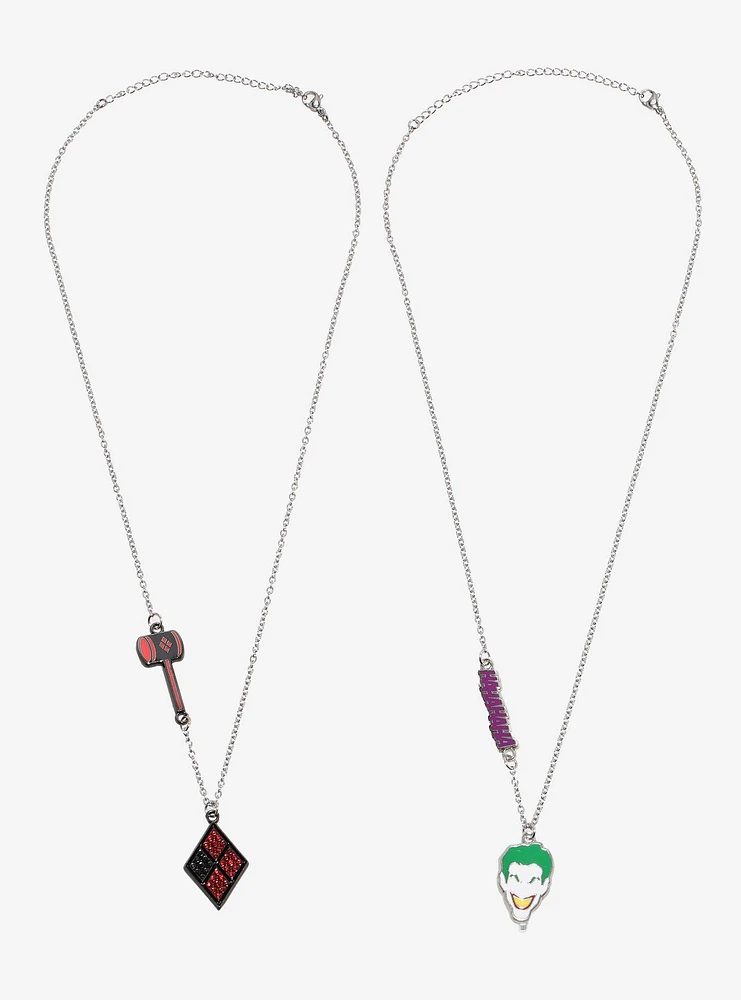 DC Comics Joker & Harley Quinn Best Friend Necklace Set