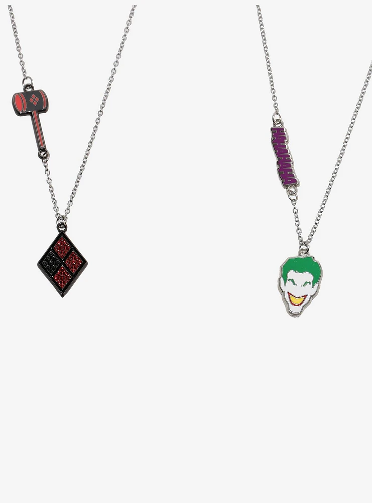 DC Comics Joker & Harley Quinn Best Friend Necklace Set