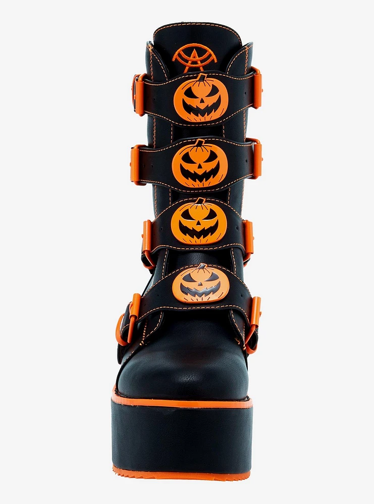 Strange Cvlt Jack-O'-Lantern Buckle Platform Boots