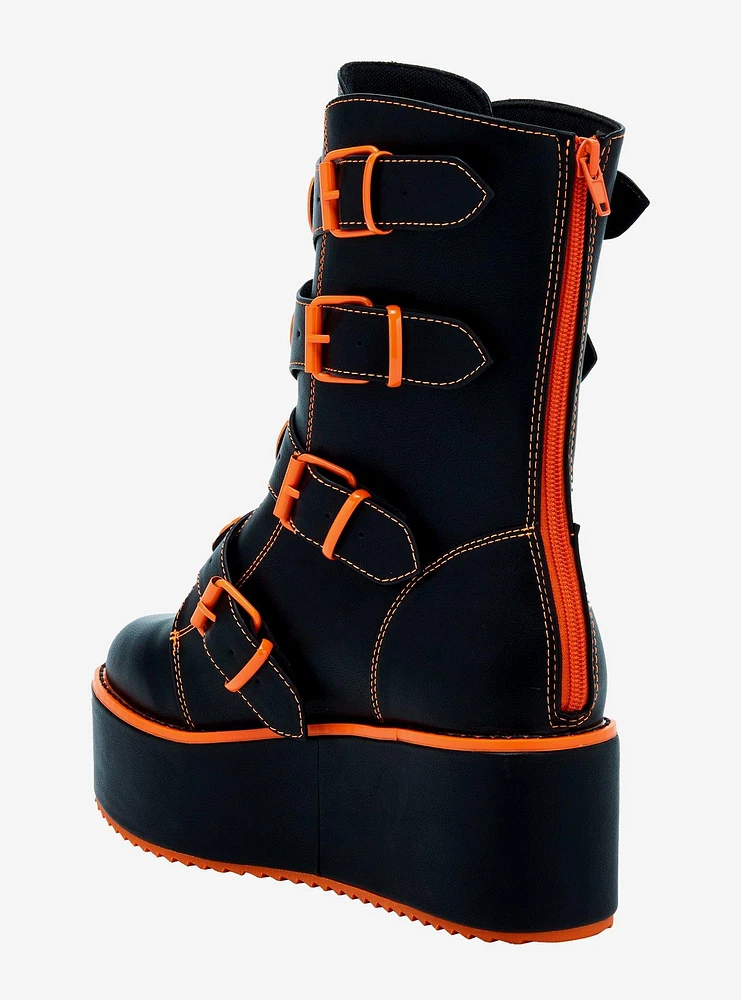 Strange Cvlt Jack-O'-Lantern Buckle Platform Boots