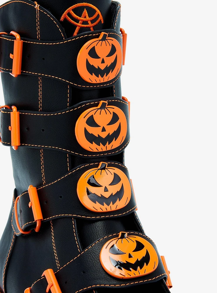 Strange Cvlt Jack-O'-Lantern Buckle Platform Boots