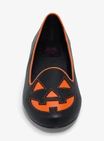 Strange Cvlt Black & Orange Jack-O'-Lantern Face Flats