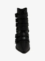 Strange Cvlt Black Coven Buckle Strap Boots