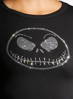 The Nightmare Before Christmas Jack Skellington Face Rhinestone Girls Baby T-Shirt