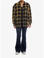 Thorn & Fable Harvest Magic Plaid Flannel Girls Button-Up