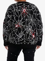 Social Collision Spiderweb Eyeball Girls Cardigan Plus