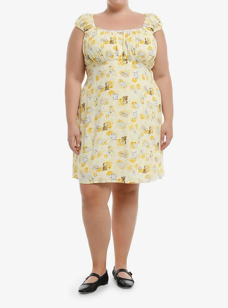 Disney Beauty And The Beast Character & Roses Dress Plus