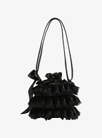 Black Ruffle Chain Bucket Bag Hot Topic Exclusive