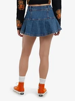 Sweet Society Jack-O'-Lantern Pleated Denim Skirt