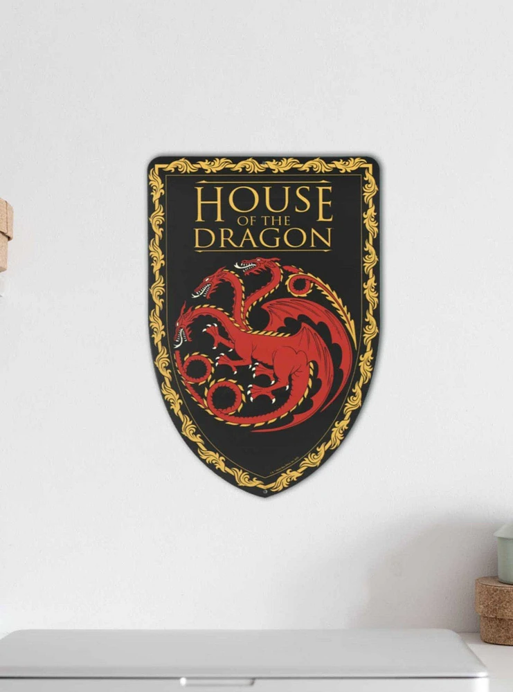 House of the Dragon Team Black Shield Logo Metal Sign