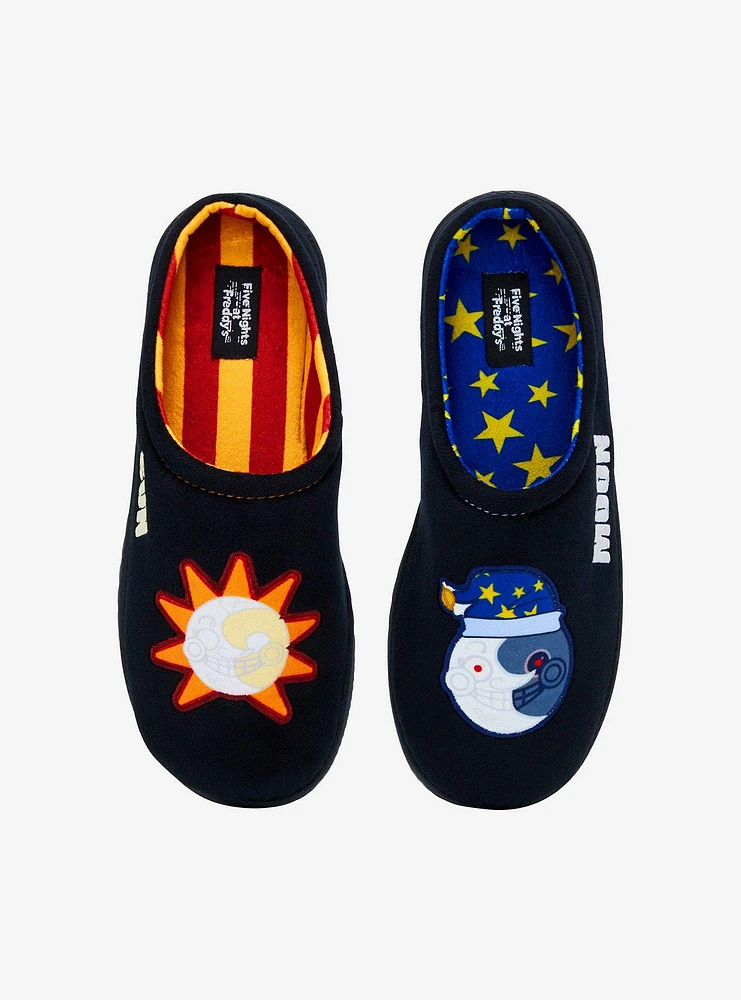 Five Nights At Freddy's Sun & Moon Mismatch Slippers Hot Topic Exclusive