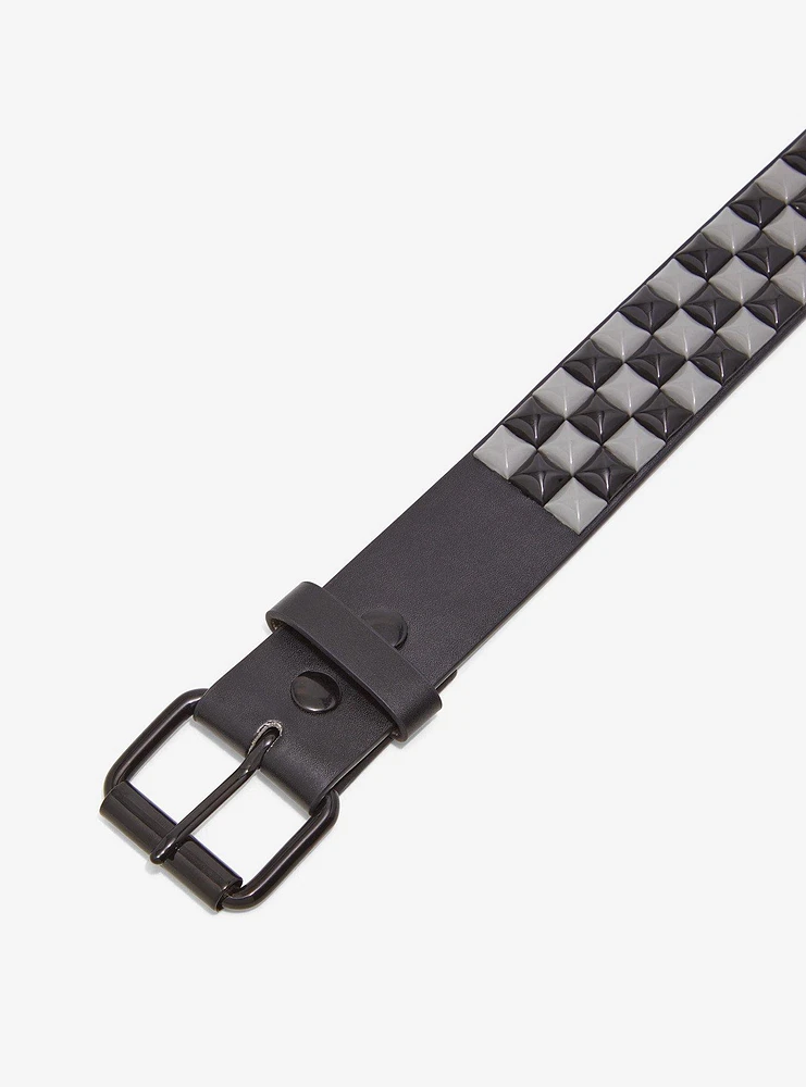 Black & Grey Pyramid Stud Belt