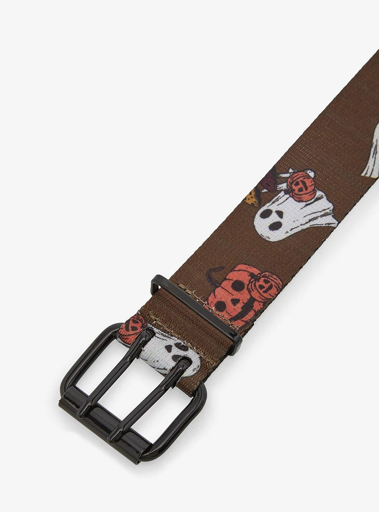 Floral Ghost & Pumpkin 2-Row Grommet Belt