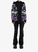 Her Universe The Nightmare Before Christmas Purple Fair Isle Girls Sherpa Cardigan