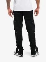 Black Cargo Zipper Pocket Pants