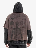 Human Anatomy Mineral Wash Oversized Twofer Hoodie