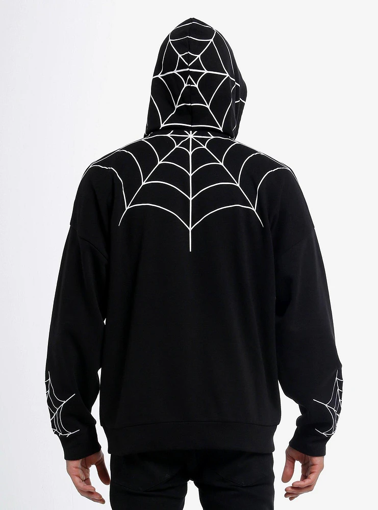 Social Collision Spiderweb Skull Hoodie