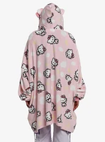 Hello Kitty Allover Print Fuzzy Overside Hoodie