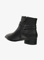 Black Lilly Leather Ankle Boots