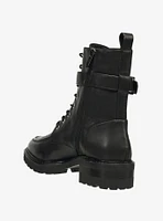 Black Luca Leather Lace Up Boots