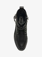 Black Luca Leather Lace Up Boots