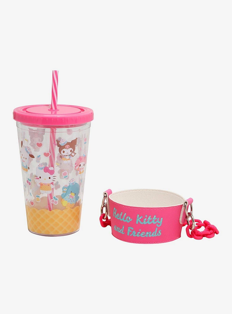 Hello Kitty And Friends Ice Cream Acrylic Travel Cup With Holder