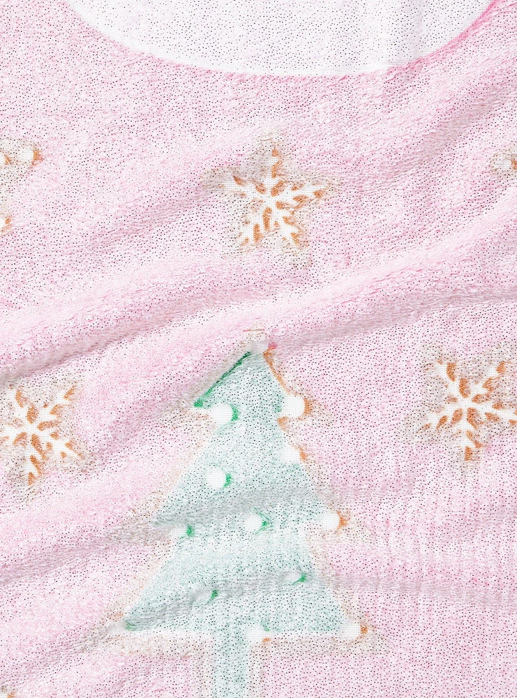 Hello Kitty Holiday Glitter Throw Blanket