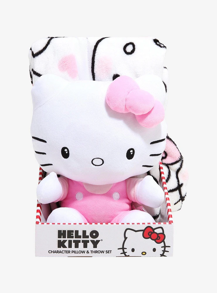 Hello Kitty Pink Plush & Throw Blanket Set