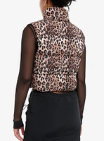 Cheetah Print Girls Puffer Vest