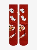 Studio Ghibli Princess Mononoke San & Kodama Allover Print Crew Socks - BoxLunch Exclusive