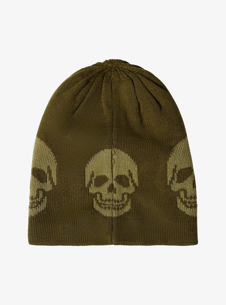 Green Skull Beanie