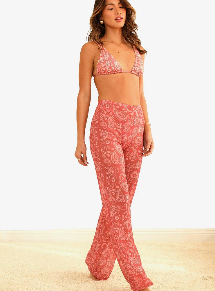 Dippin' Daisy's That Girl Swim Cover-Up Pants Pink Paisley