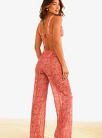 Dippin' Daisy's That Girl Swim Cover-Up Pants Pink Paisley