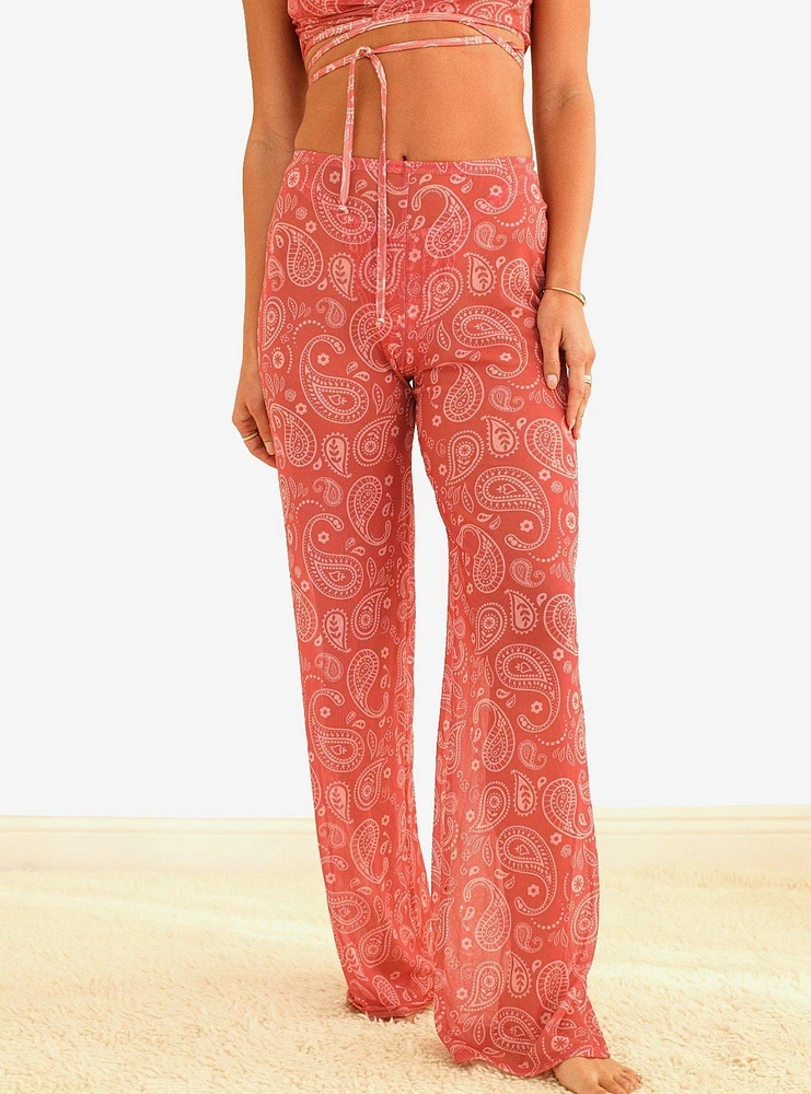 Dippin' Daisy's That Girl Swim Cover-Up Pants Pink Paisley