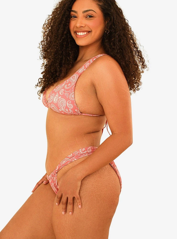 Dippin' Daisy's Descanso Tie Triangle Swim Top Pink Paisley