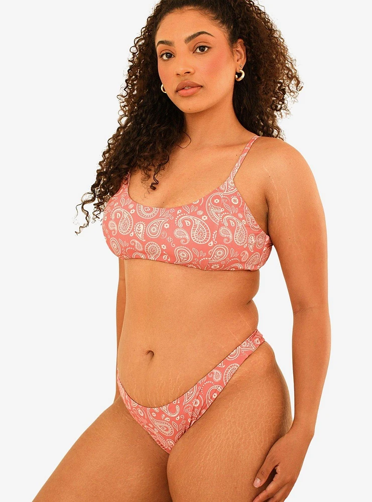 Dippin' Daisy's Redondo Adjustable Strap Swim Top Pink Paisley