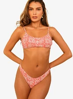 Dippin' Daisy's Redondo Adjustable Strap Swim Top Pink Paisley