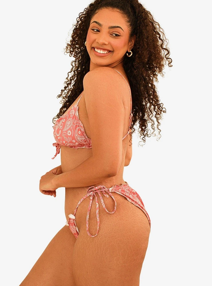 Dippin' Daisy's Bella Triangle Swim Top Pink Paisley