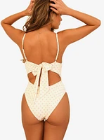 Dippin' Daisy's Saltwater Thigh High Cut Swim One Piece Dotted Pink