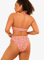 Dippin' Daisy's Seashore High Waist Cheeky Swim Bottom Pink Paisley